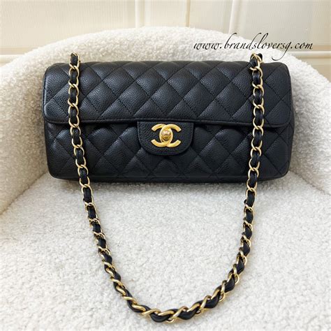 chanel east west flap bag size|More.